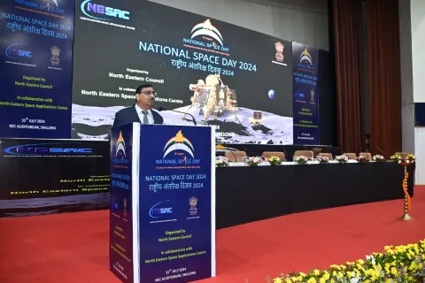 Director, NESAC Dr. SP Agarwal is delievering his inaugural