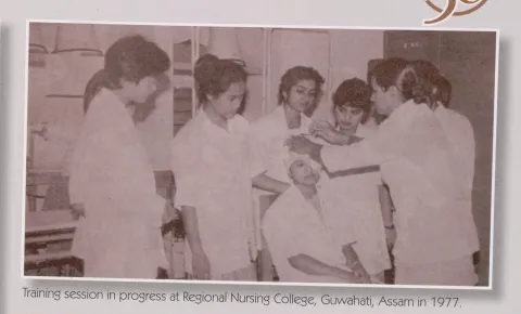 Training session in progress at Regional Nursing College, Gu