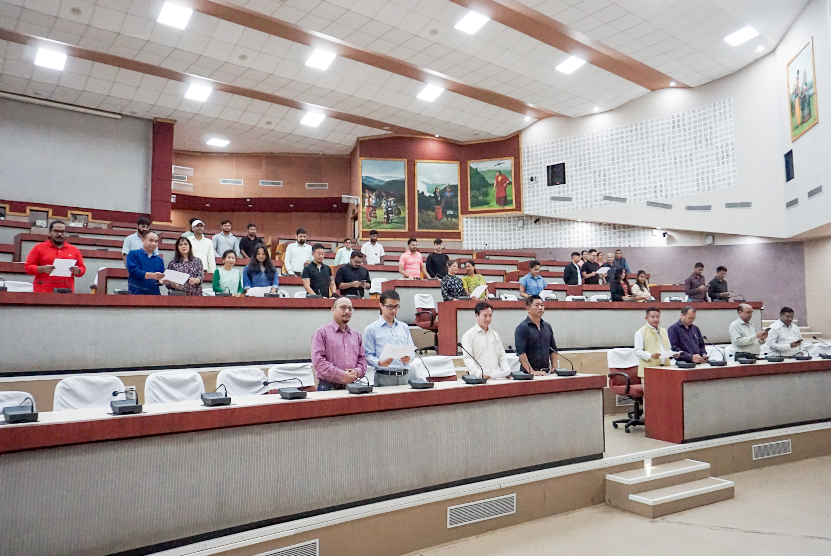 NEC officials during the oath-taking ceremony for the Swachh