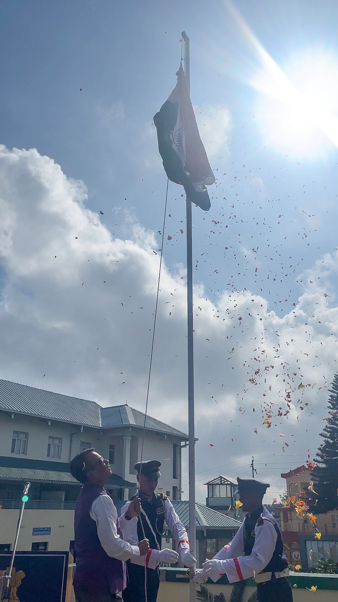 Secretary NEC Angshuman hoisting the Tricolour on 78th Indep