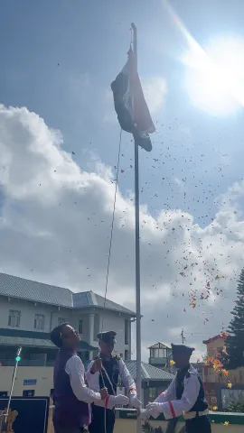 Secretary NEC Angshuman hoisting the Tricolour