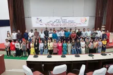 Participants during the inauguration ceremony of Hindi Pakhw