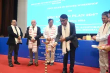 Secretary, NEC Sh. Angshuman Dey ligthing the lamp during NE
