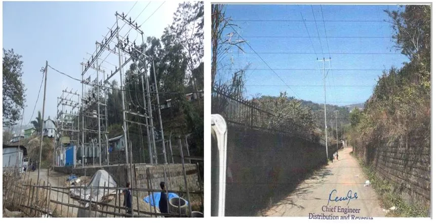 Construction of 33kV line, 33-11kV substation, 11kV lines, 11-0.4kV Distribution substation and LT lines in Kohima, Nagaland.